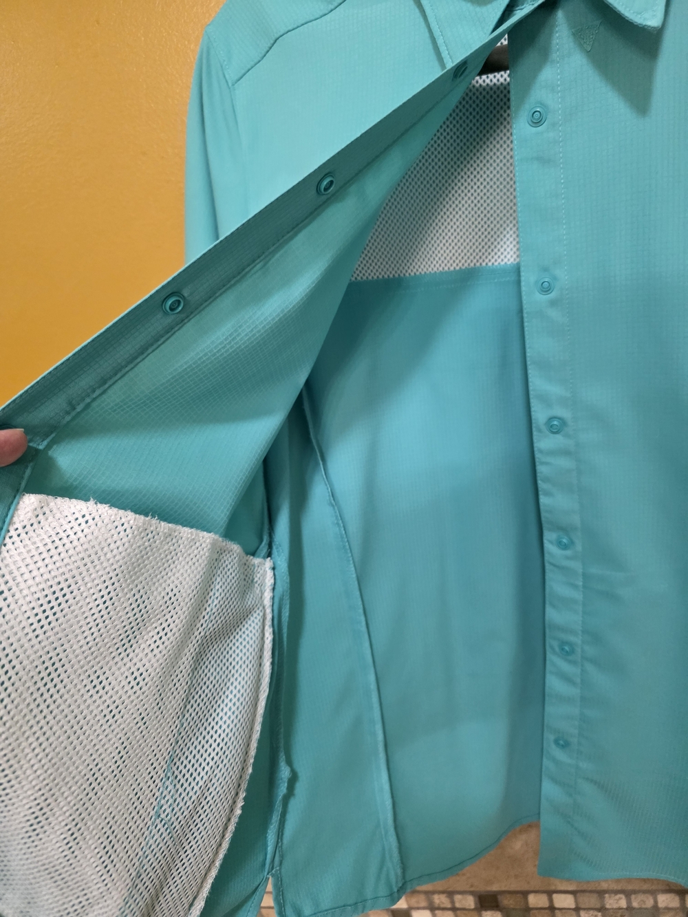 Columbia Women Teal Short Sleeve Button Shirt Size 8 - Picture 11 of 12